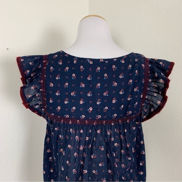 𝅺J. Crew Point Sur Flutter Sleeve Peasant Top Size XS - Picture 6 of 15